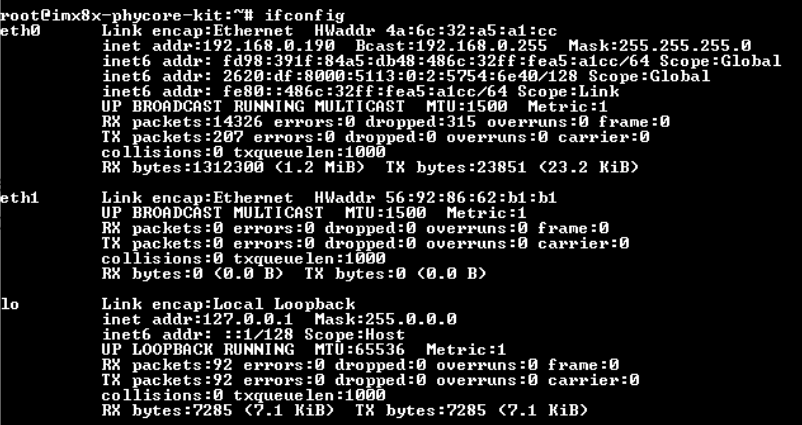 ifconfig example output