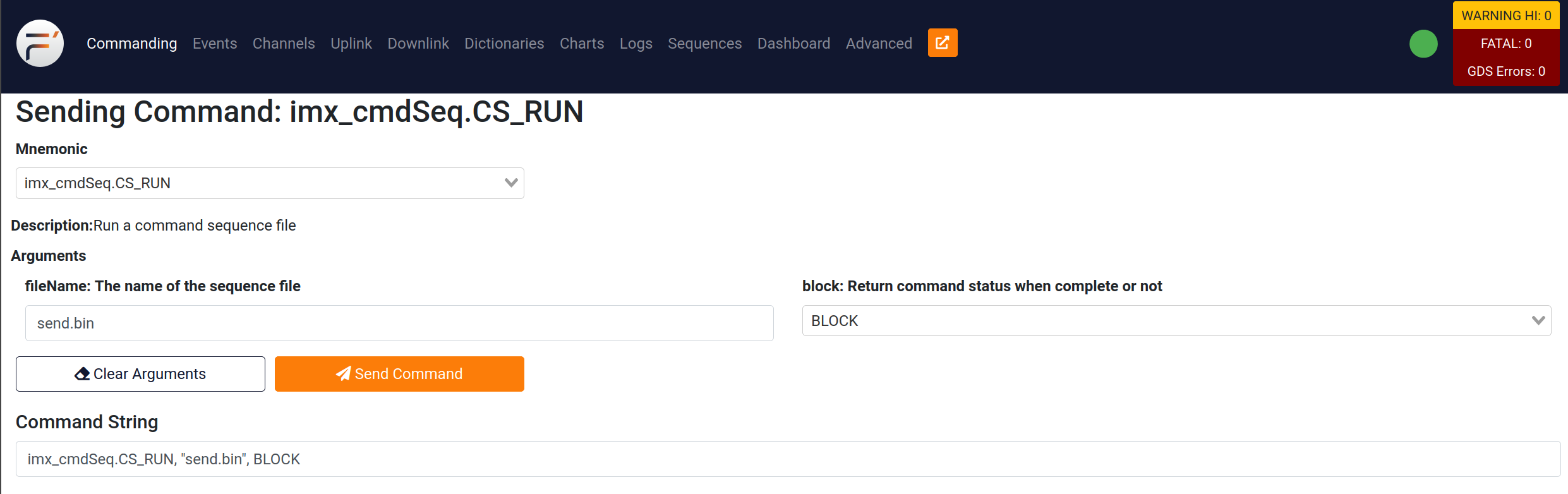 fprime-gds to run sequence
